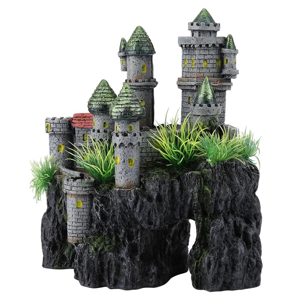 Simulation Resin Hide Castle Fish Tank Aquarium Ornaments Decor