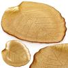 Goldener Dekorativer Teller Tablett Schale für Snacks Dekoration Blatt 27,5x24 cm