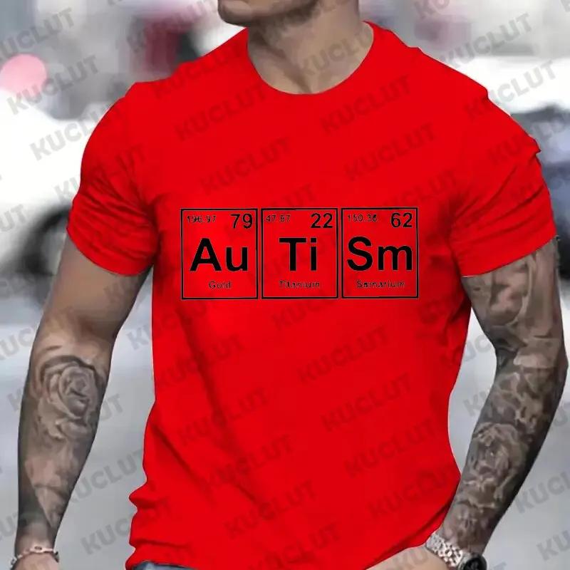 Pánské oblečení Povědomí o autismu Ležérní móda Móda Streetwear Povědomí o autismu Podpůrná trička Harajuku Y2k Grafické topy Pánské tričko