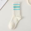 Women's Summer Comfortable Breathable Simple College Style Striped Tube Cotton Socks