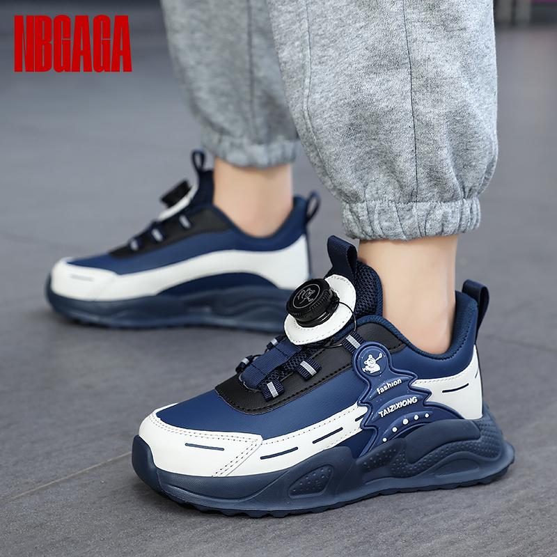 Boys Leather Sneakers Casual Sports Shoes Sole Comfortable School Walking Shoes for Kids Children Fashion Athletic Footwear