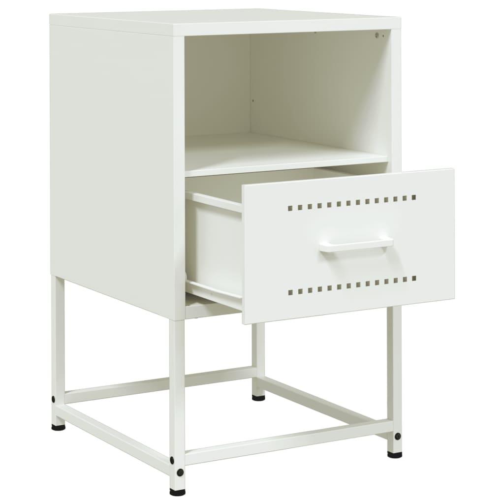 Nightstand White 36 X 39 X 60.5 Cm Steel