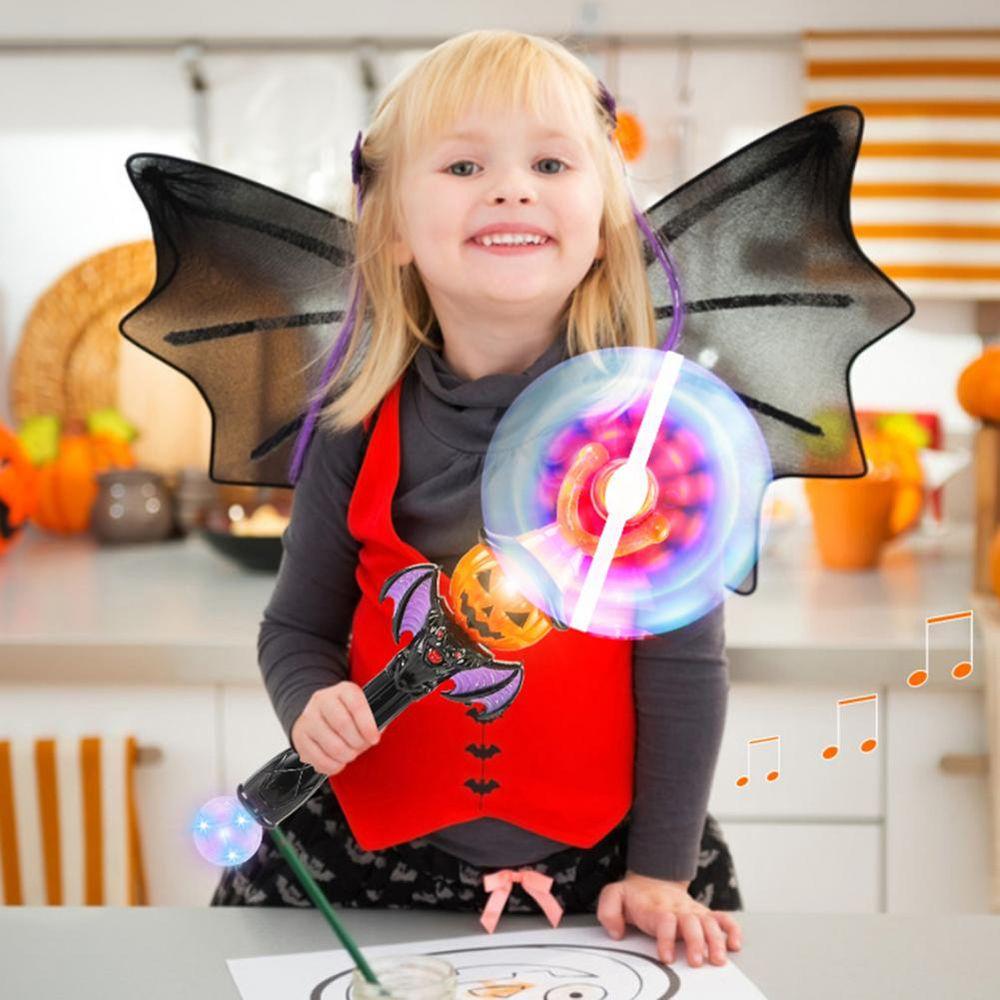 Accessories LED Spinning Windmill Halloween Glow Stick Rotating Light Toy Music Luminous Sticks