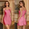 Plain-coloured women’s summer pyjamas, sexy strappy nightdress, simple V-neck vest-style loungewear