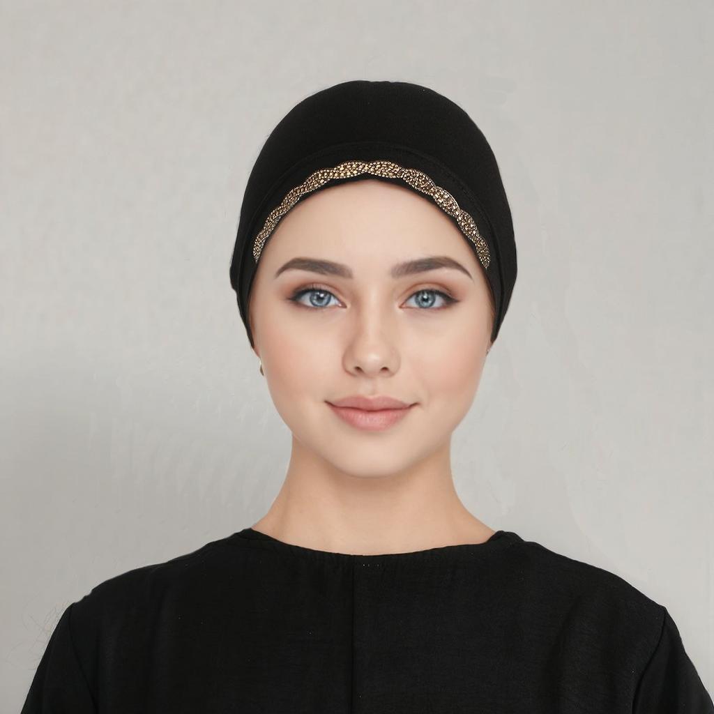 Jarse Alt Eşarp Türban Elmaslar İç HİCAP Şapka Bone Kadın Müslüman Alt Şapka Ninja Şapka Eşarp Tüp Turbante Mujer Başlık