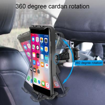 Car Tablet Holder Headrest Mount Anti-slip Silicone Buckle 360 Degree Rotatable Adjustable Universal Auto Seatback Phone Support Bracket Car