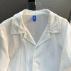 Summer Fashion Turn Down Collar Loose Casual Single Breasted Shirt Male Short Sleeve Solid Cardigan Top Men