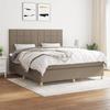 Maison Exclusive - Slatted Bed Base with Taupe Mattress 160x200 Cm Fabric