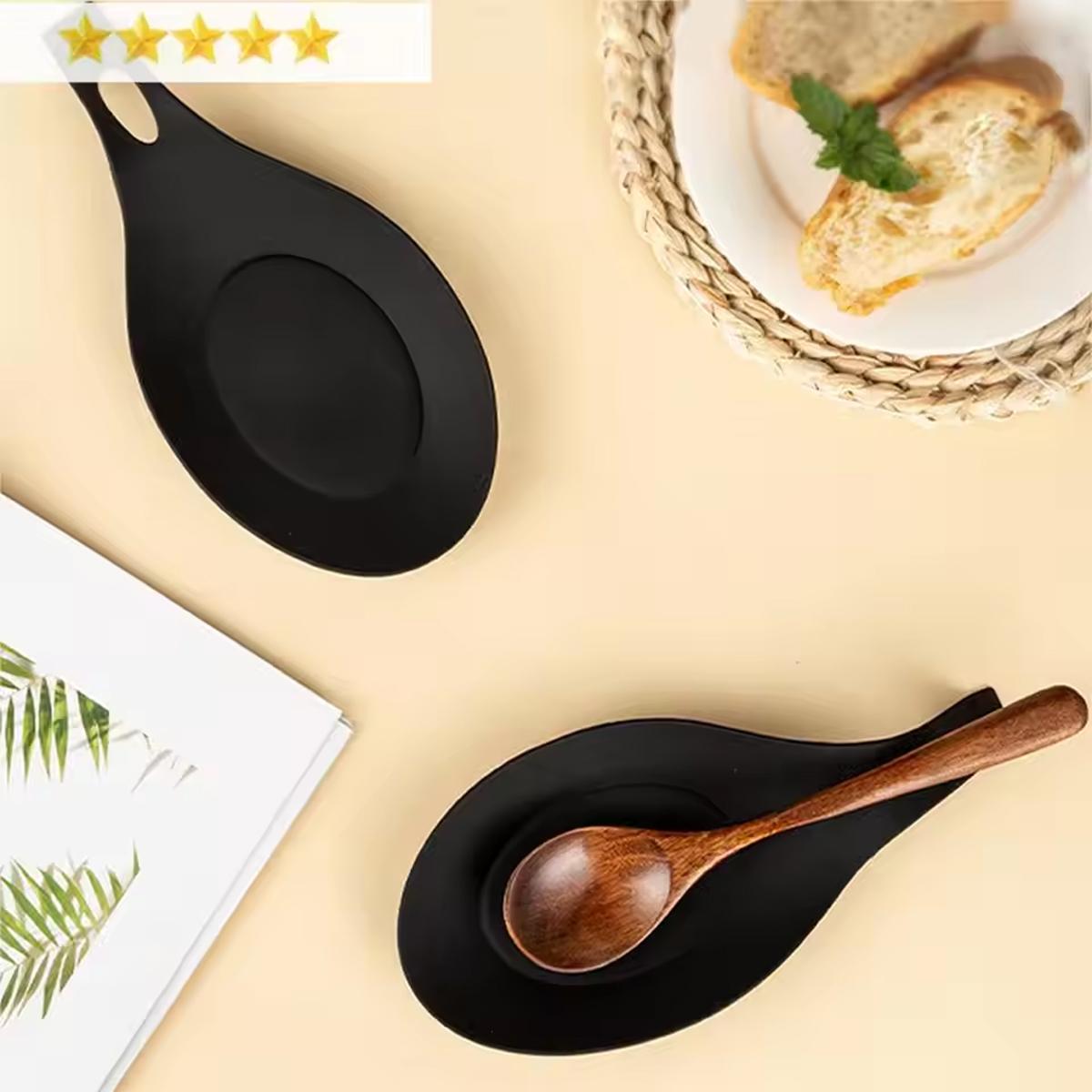 

1Pc Silicone Spoon Rest Spatula Holder Heat Resistant Utensil Placemat Tray Kitchen Tools червоний