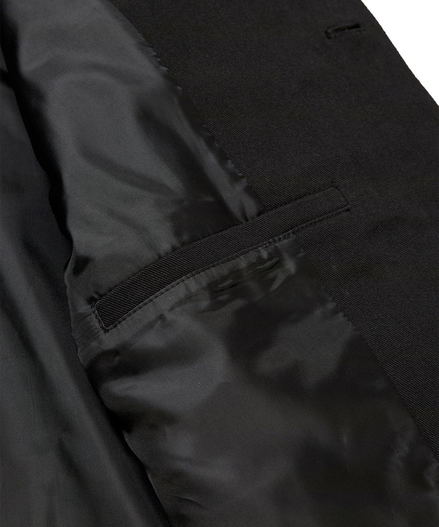 West Grand Boulevard Hidden Button Soft Cotton Trucker Jacket Black