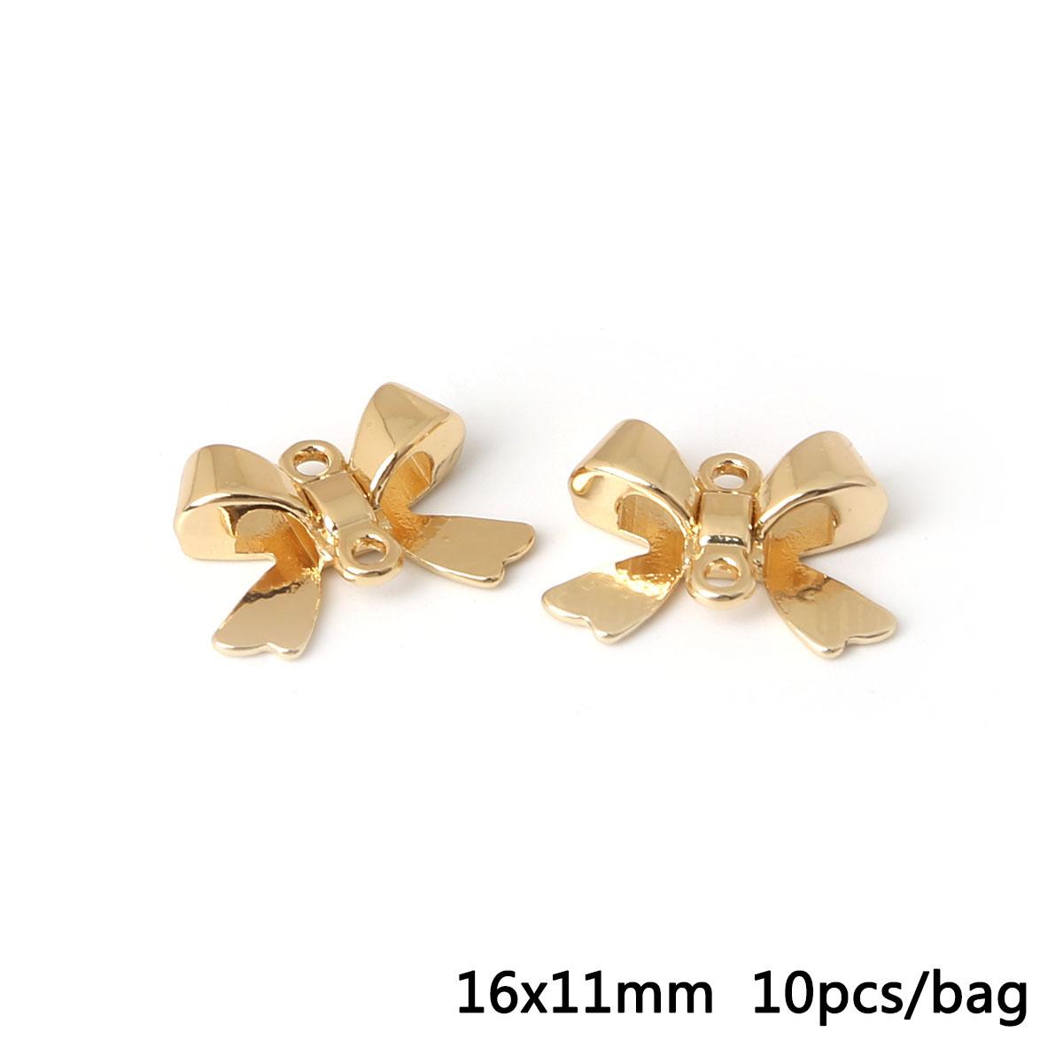 

10шт геометрические подвески-шармы для изготовления ювелирных изделий Diy аксессуары для браслетов 16×11mm золотой