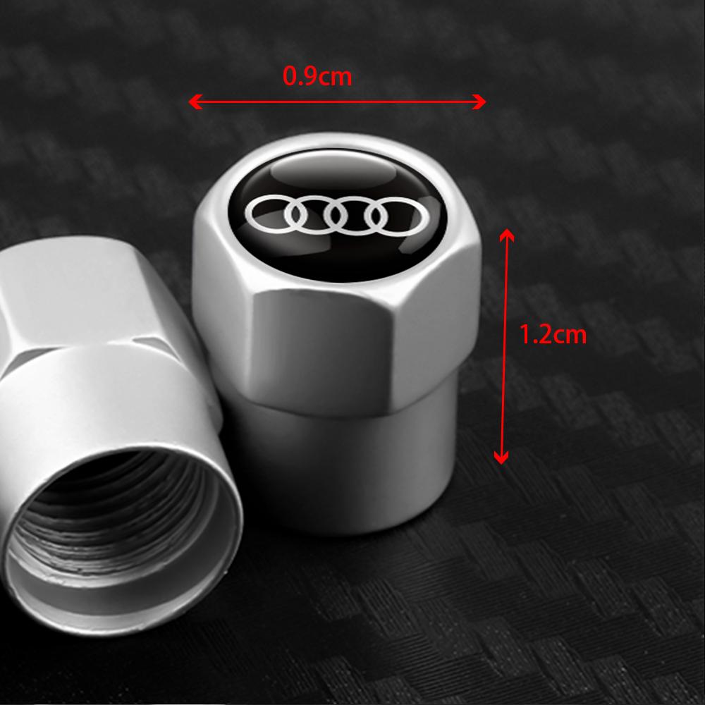 4Pcs Car Accessories 3D Metal Wheel Tire Valve Caps Auto Accessories For Audi S A4 B8 8P A3 A5 A6 C7 A1 A7 A8 Q2 Q3 Q5 Q7 Q8 TT