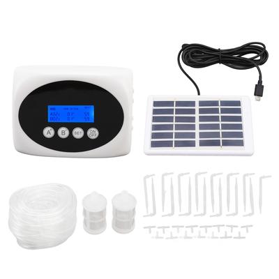 3W Solar Otomatik Sulama Cihazı Bahçe Çift Pompalı Zaman Ayarlı Sulayıcı Bitki Sulama Damla Kiti Siyah