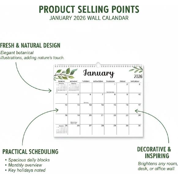 2026-2027 Wall Calendar, Monthly Planner January-December, 14 x 11 Inches Large Size with Extra-Large Writing Space, 120gsm Thick Paper, Specifically