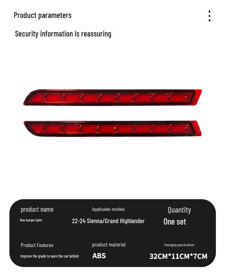 2022-2024 Senagravia Rear Bumper Warning Light for Specific Models