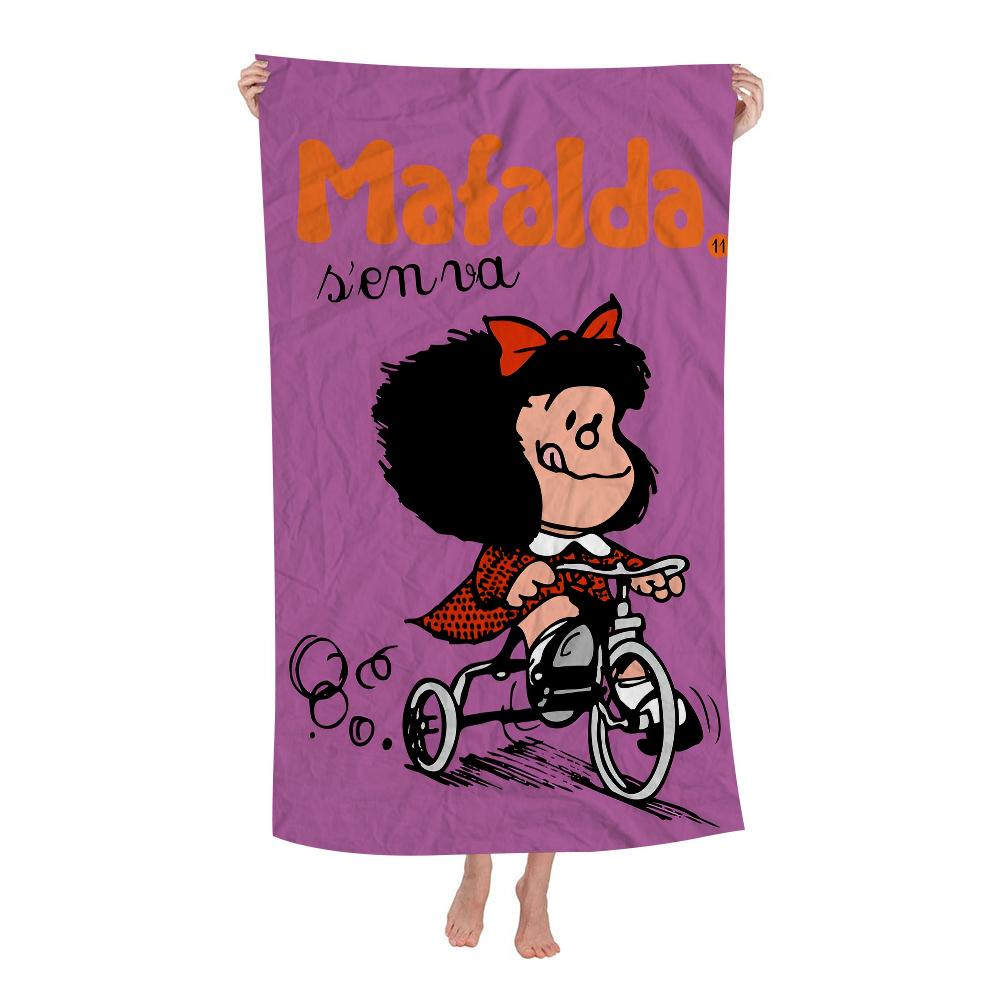 Argentina Quino Mafalda Girl Big Microfiber Beach Towels Quick Dry Towel Sand Beach Towels Pool Towel for Travel Swim Pool Yoga