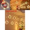 Christmas Led Curtain Lights With Snowman And Santa Shapes For Holiday Party And Indoor Use
