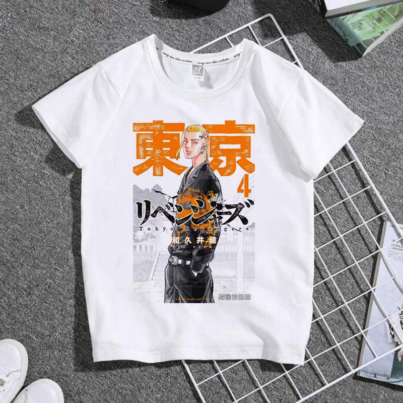 

Casual Anime Tokyo Avenger Graphic Print Childrens T-Shirt Summer Loose Short Sleeve White Women s Tops Men Blouse Boy Tees Kids S білий