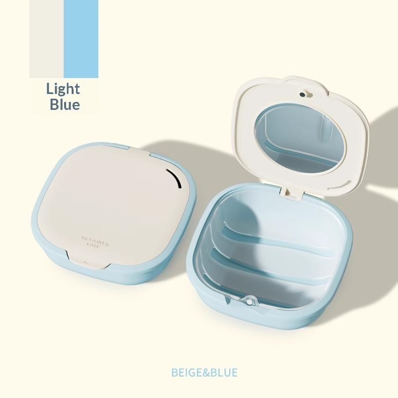 New Models Magnetic Invisible Braces Storage Box With Mirror Retainer Braces Box Denture Drain Soaking Box