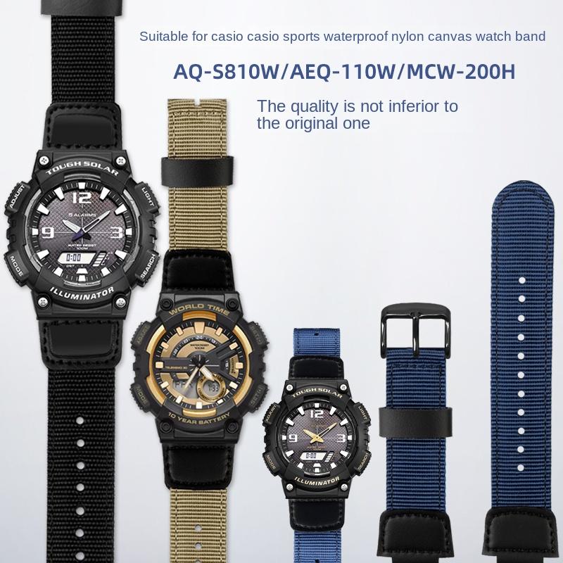 Per Casio AQ-S810W AEQ-110W MCW-200 cinturino da polso in tela di nylon sportivo 16mm 18mm cinturino per orologio cinturino da polso sportivo da uomo