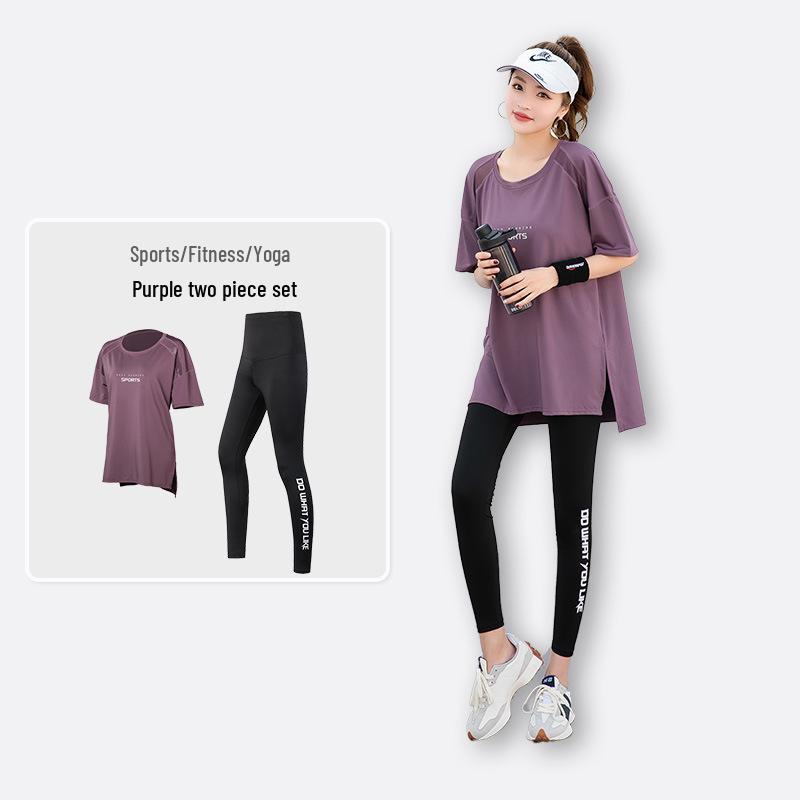 Plus Size Women's Breathable Yoga Fitness Suit - Summer Gym & Running, Slimming & Tummy Control
