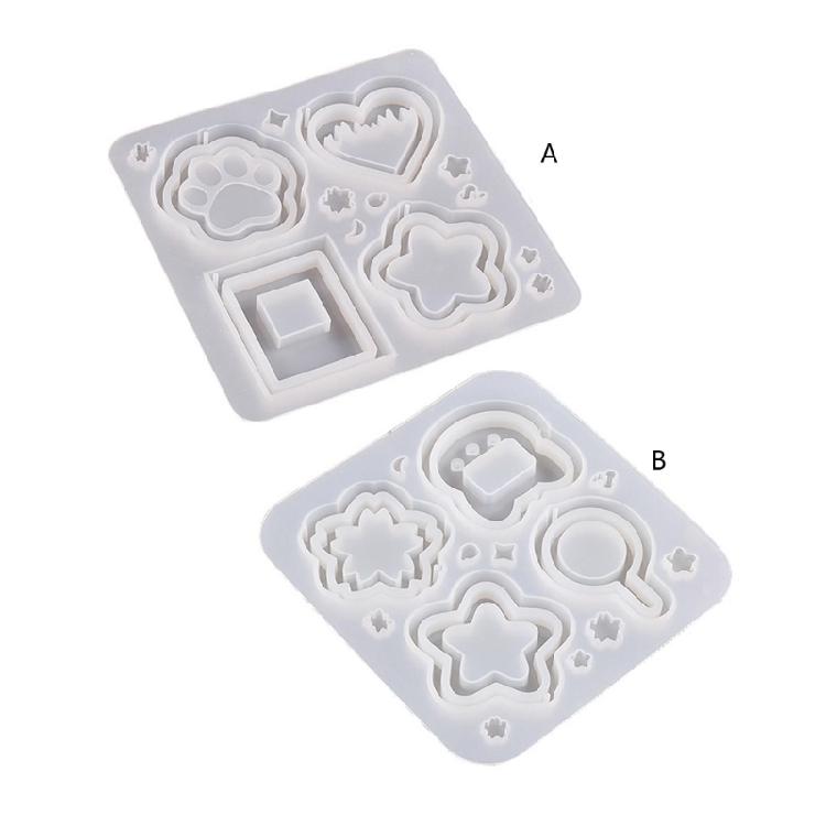 Geometry Flower Ornament Mold DIY Keychain Pendant Jewelry for Keychain Decor