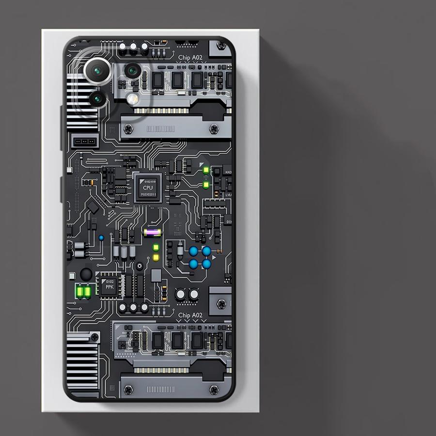 

Case for Xiaomi Poco F8 C71 M3 M4 M7 Pro F3 C50 C61 C75 X3 X4 X5 X7 Pro F1 M5 Funda Phone Cover Retro Circuit Board Poco F3