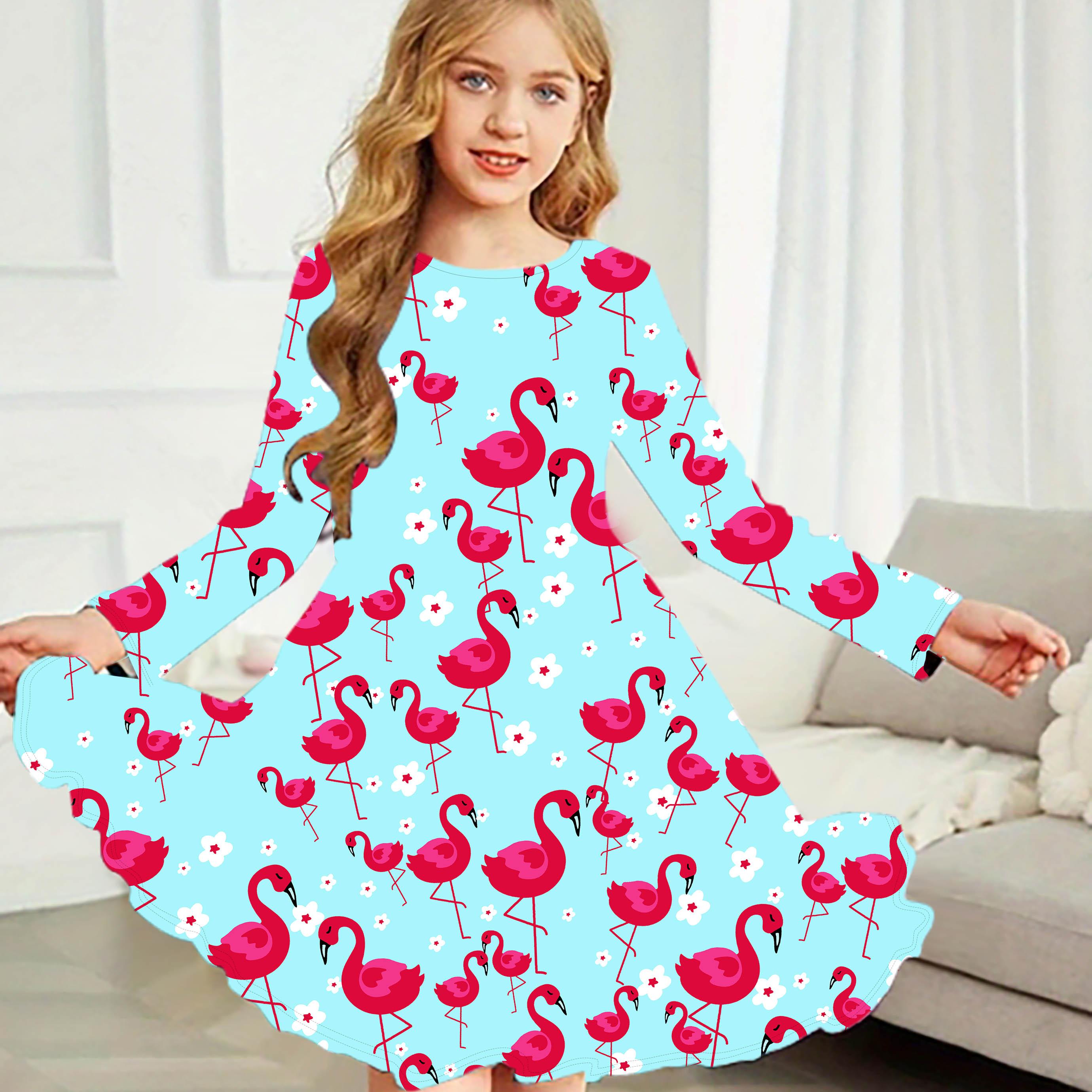 

Повседневное платье для девочек с круглым вырезом и длинными рукавами, детское платье принцессы 80 белый