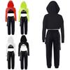 3-teiliges Mädchen-Hip-Hop-Tanzkostüm, Kinder-Street-Dance-Kleidungsset, abgeschnittenes Kapuzenpullover, Tank-Top, Trainingshose-Set