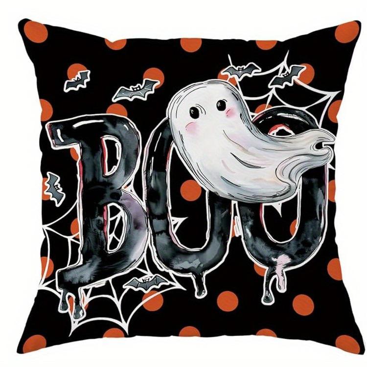 

Spooky and Fun Halloween Pillowcases: Trick or Treat, Ghosts, and BOO Designs! Sofa cushion cover holiday party decoration gift 16x16Inch