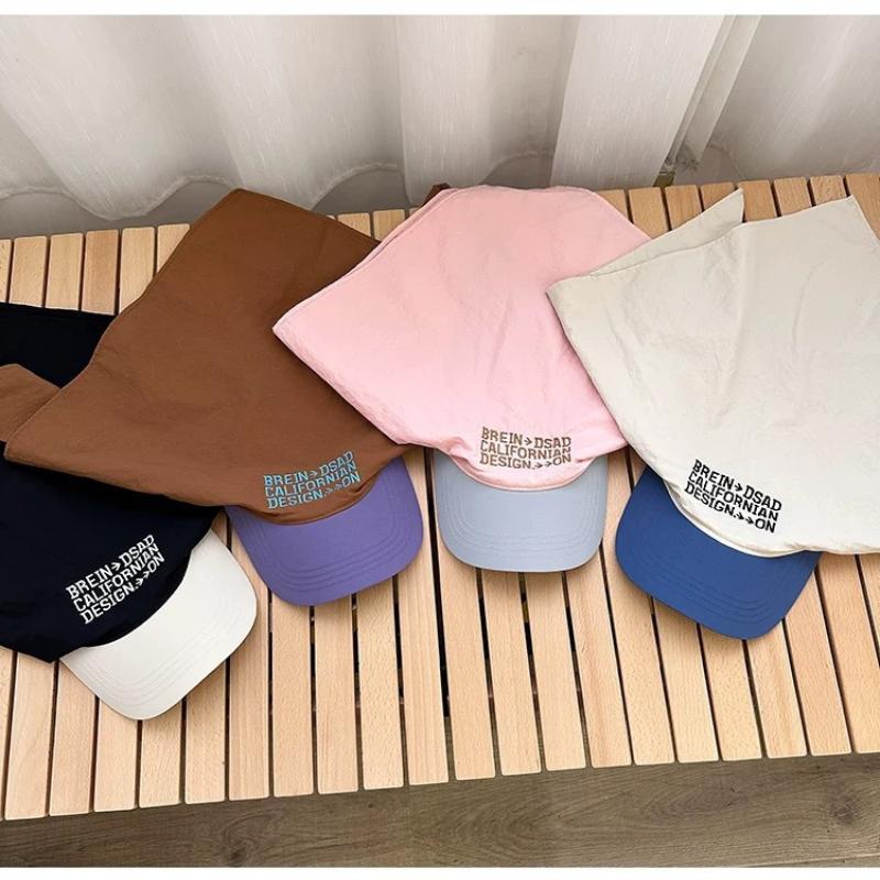 Korean Strap Headscarf Cap Pastoral Triangular Cap Women Summer Sun Protection Plaid Hip Hop Sun Visor