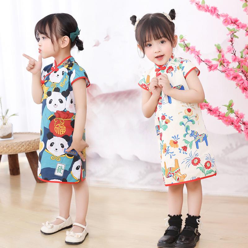 

Детское модное платье принцессы Cheongsam весна/лето для девочек 90