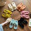 Internet Celebrity Muffin Flat Bottom Fluffy Slippers Women Wear 2025 New Autumn and Winter Fluffy Small Plush Cotton Slippers