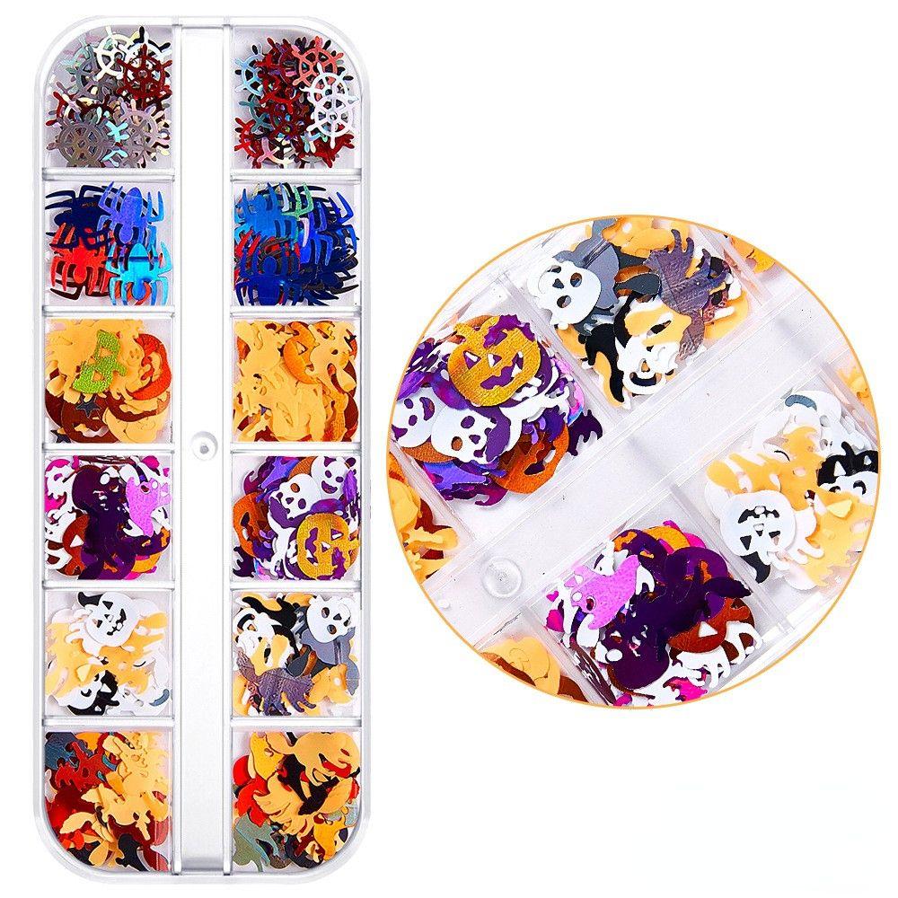Pumpkin Manicure Decoration DIY Nail Materials Skeleton Halloween Nail Art Sequins Paillettes Nail Jewelry Glitter Flakes