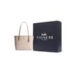 Coach Stadtlogo beschichtete Canvas-Tragetasche Damen-Tragetaschen Grau Braun CDX82-SVPWH