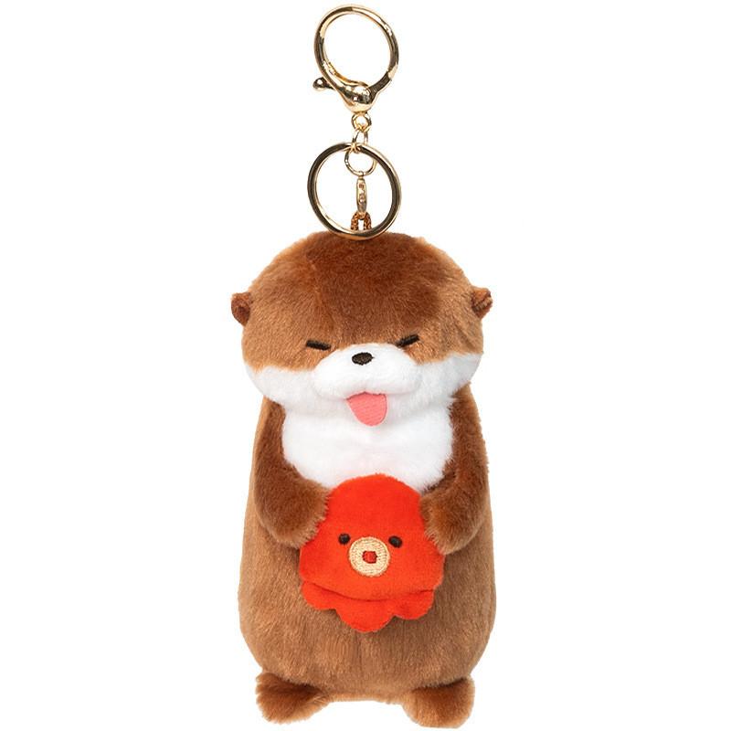 Holding Little Otter Fish Shrimp Octopus Standing Posture Cartoon Keychain Doll