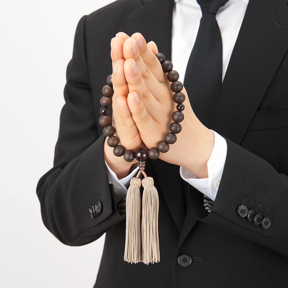 Buddhist Altar Shop Takita Shoten Kyoto Prayer Beads for Siamese Brown 22 Pure Silk Head Beads Bag Included Prayer Beads That Can Be Used by All