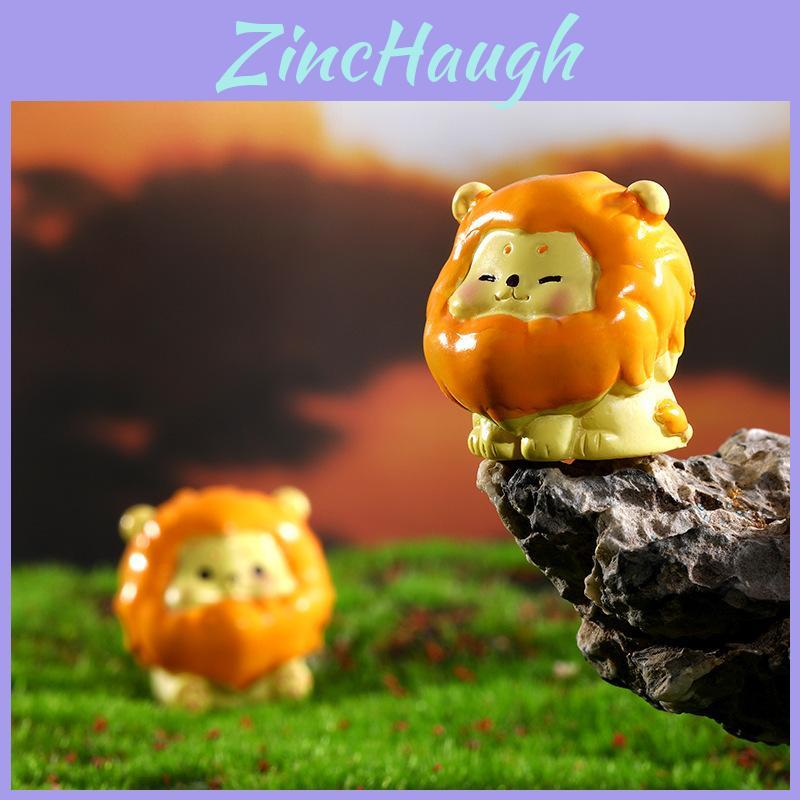 Charming Resin Miniature Lions Set Of 8 Cute Cartoon Craft Decor Pieces