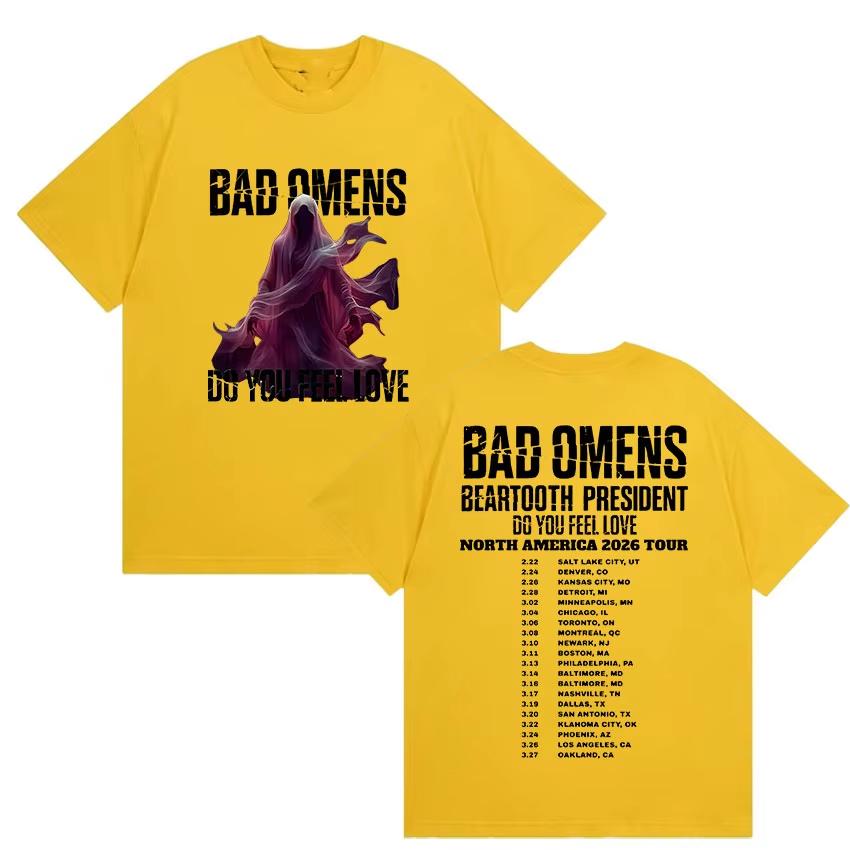 Bad Omens Do You Feel Love Tour T-shirt Men and Women Summer Gothic Clothing Fashion Round Neck Short Sleeved Top