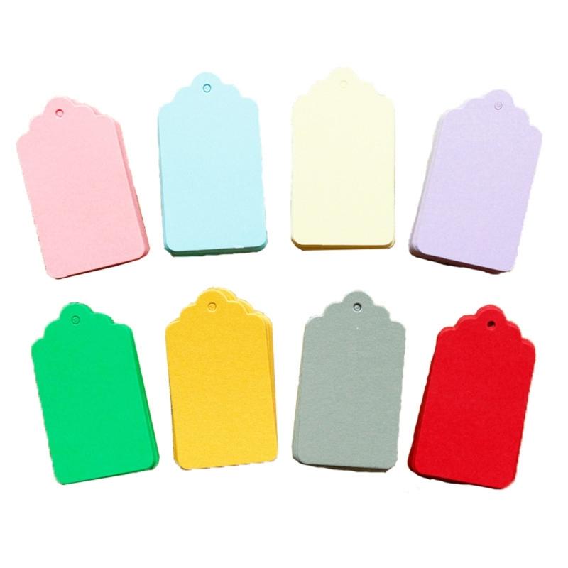 50 Pcs Colorful Gift Tages Paper Hanging Tages with Hole Rectangle Hanging Tages for DIY Christmas Wedding Party Favor