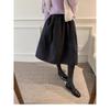 Solid Woolen A-Line Petite Midi Skirt for Women - Autumn/Winter 2025 Collection