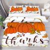 Autumn Pumpkin Truck King Queen Duvet Cover Happy Fall Thanksgiving Bedding Set Kids Festival Gifts Polyester Quilt Cover
