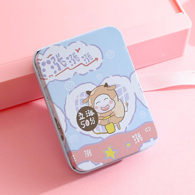 Rectangular Storage Box Printed Candy Box Postcard Small Tin Box Tinplate Storage Box Storage Box Sweet Cute Creative Cartoon