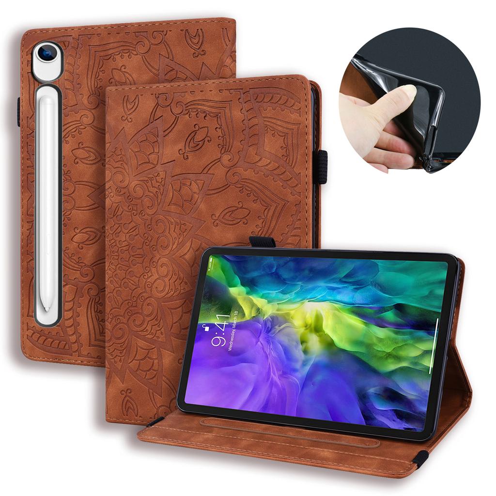 Tablet Case For Samsung Galaxy Tab S10 FE / Tab S9 FE / Tab S10 Lite Card Slots Leather Cover Flower Pattern