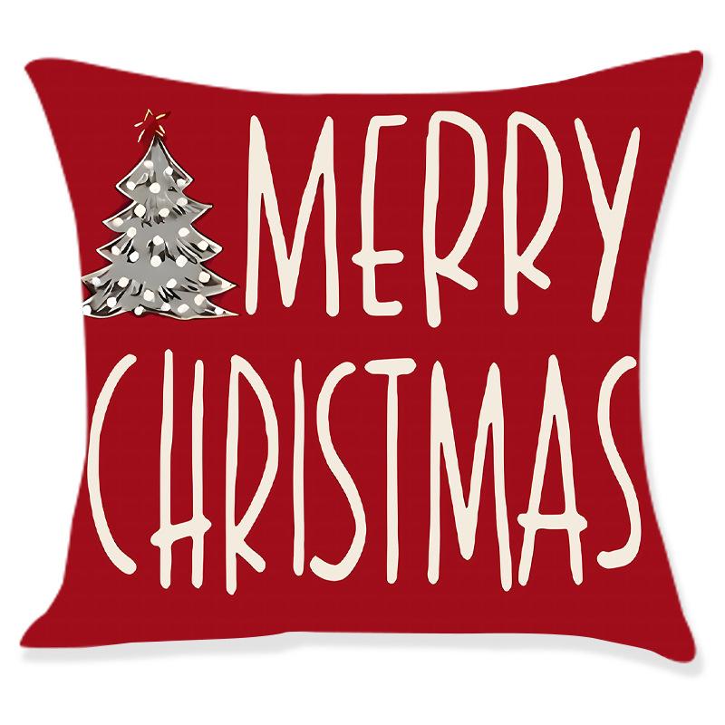 New Santa Claus Snowman Printed Pillow Cover Living Room Sofa Cartoon Pattern Cushion Cover Pillow Cover