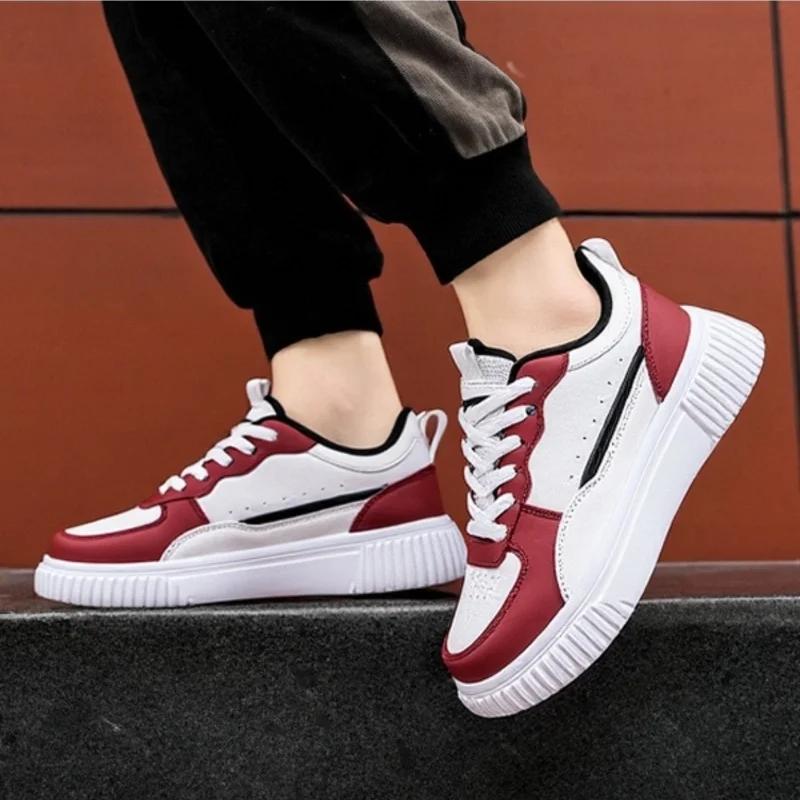 Fashion Fashion Leather Men Casual Shoes Lightweight Running Shoes Platform White Sneakers Outdoor Breathable Sport Shoes Shoes