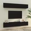 VidaXL Wall-Mounted TV Cabinets 4 Pcs Black 100x30x30 Cm 3114191