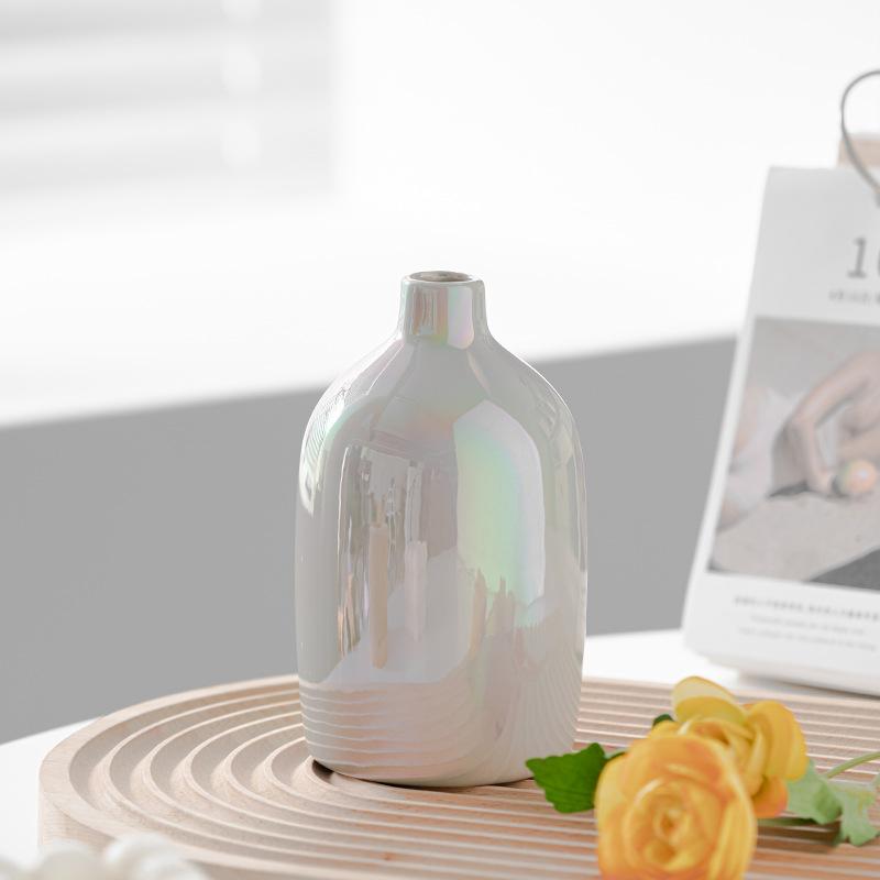 Einfache Galvanisierte Mini Keramikvase Leichter Luxus Heimdekoration Kreatives Ornament