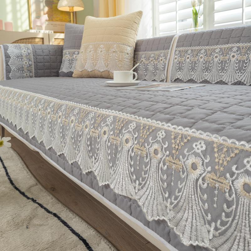 Sofa Cushion for All Seasons, High-end Modern Simple Living Room Fabric Non-slip Cushion Sofa Cover Backrest Cover