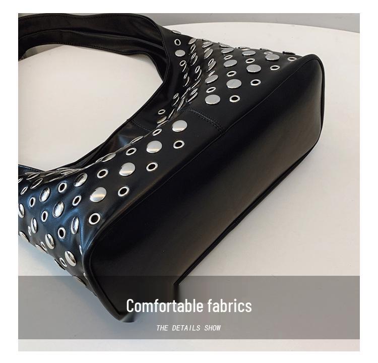 2025 Trendy Polka Dot Nýtovaná Taška přes Rameno – Módní Evropský a Americký Styl Tote